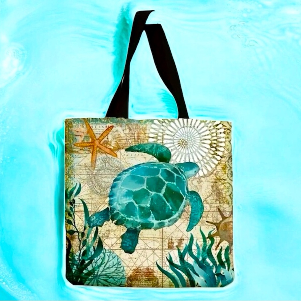 💥2/$24 or 3/$30💥 Sea turtle canvas tote - beach bag. NWT